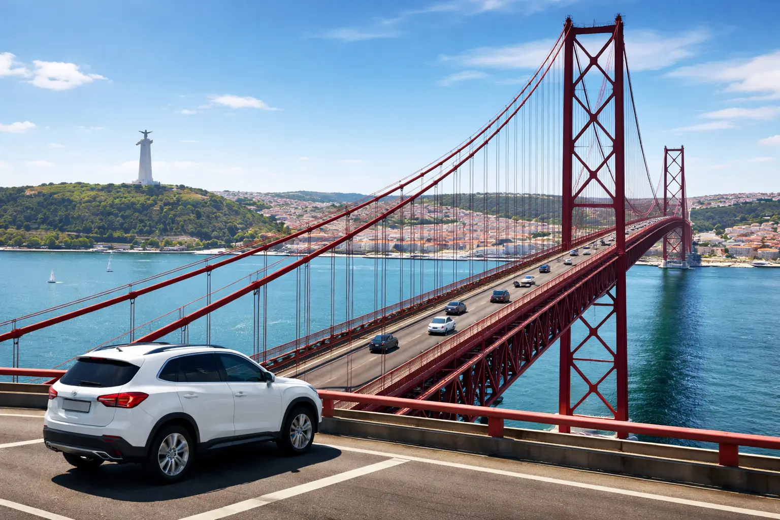 Mietwagen in Lissabon mit Blick auf die Stadt